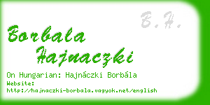 borbala hajnaczki business card